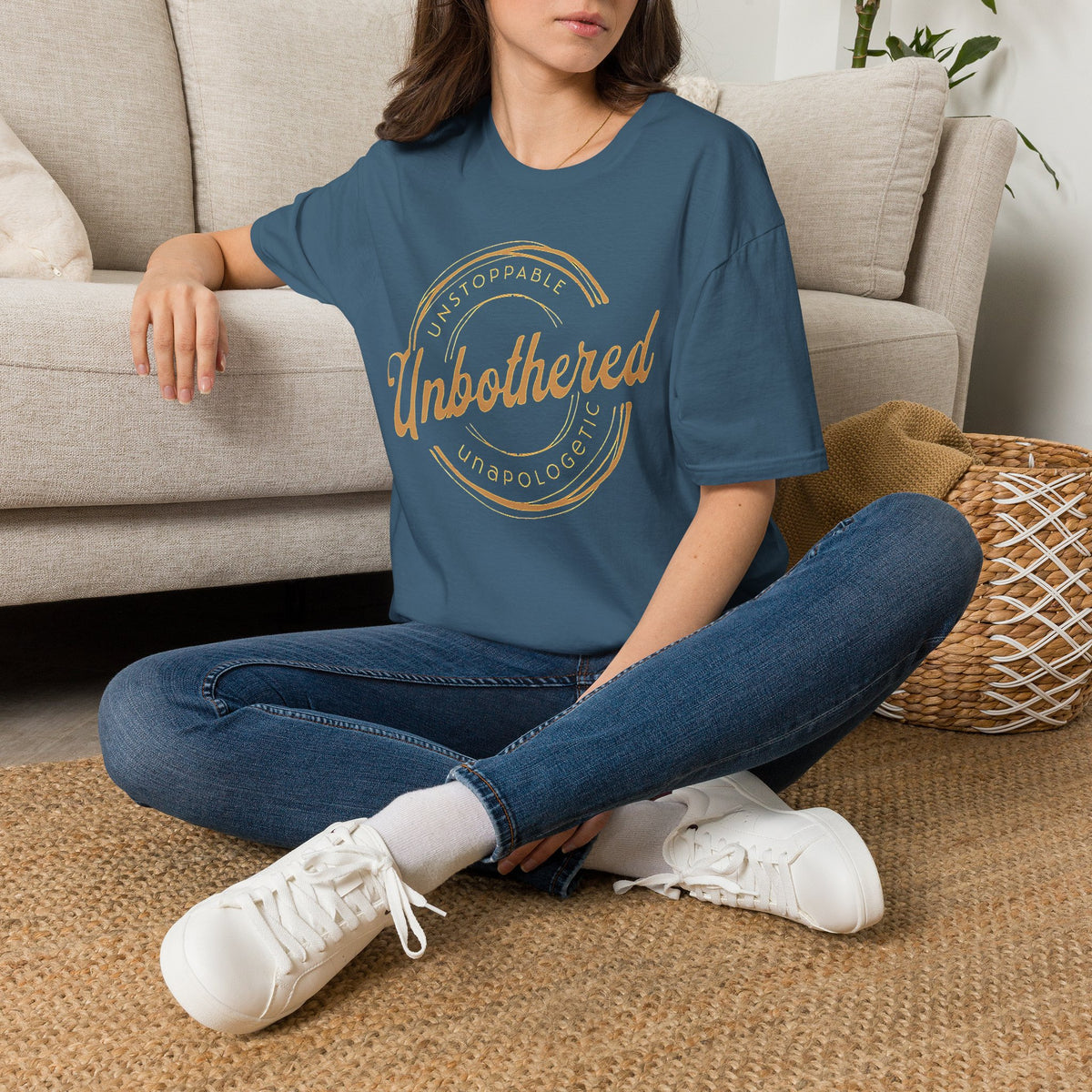 Unbothered Statement Unisex Softstyle Tee – Bold Dark Colors