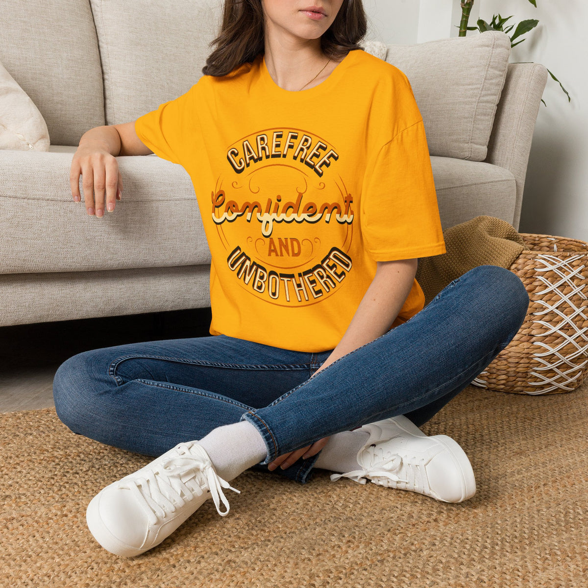 Unbothered Statement Unisex Softstyle Tee – Soft Neutrals B