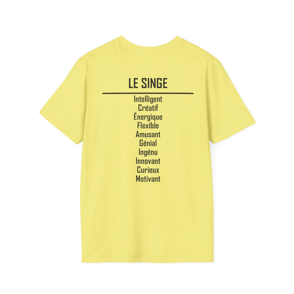 09 Singe — T-shirt Typographique — Couleurs Claires — Français