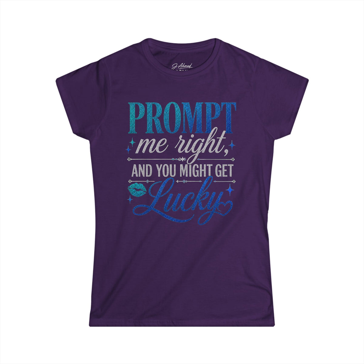 Prompt Me Right Women’s Tee – Blue Current Edition by J. Ahmad