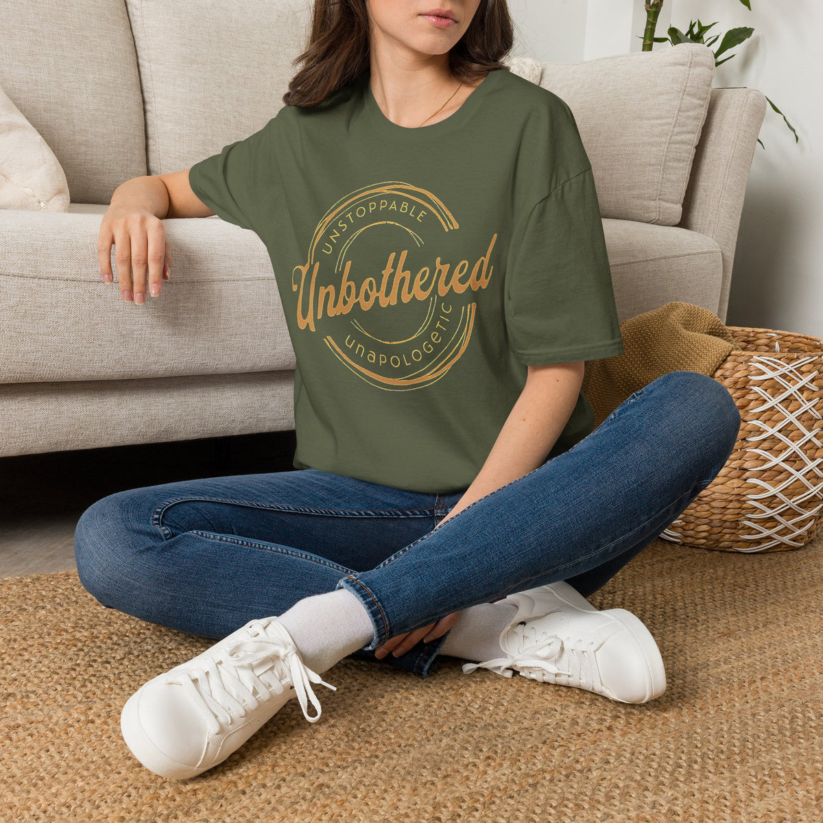 Unbothered Statement Unisex Softstyle Tee – Bold Dark Colors