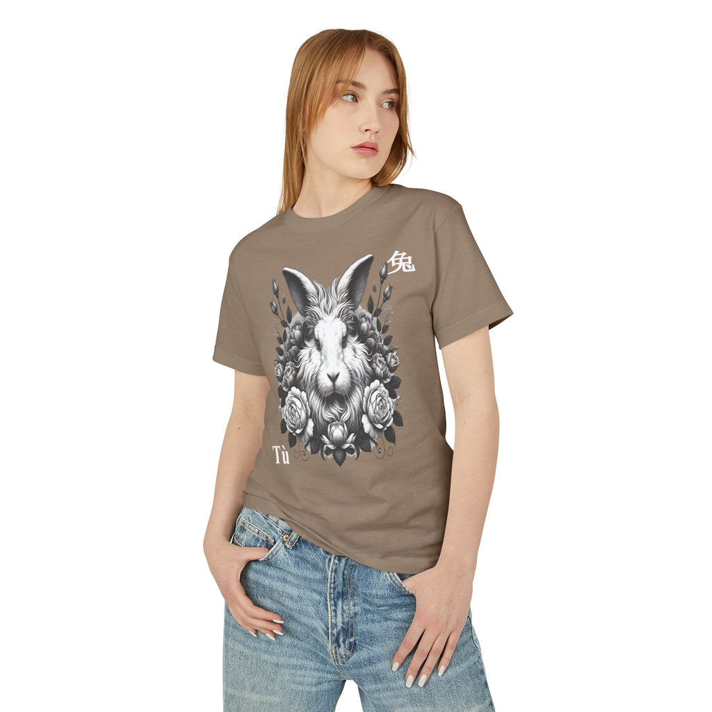 04 Lapin — T-shirt Illustré — Couleurs Foncées — Français