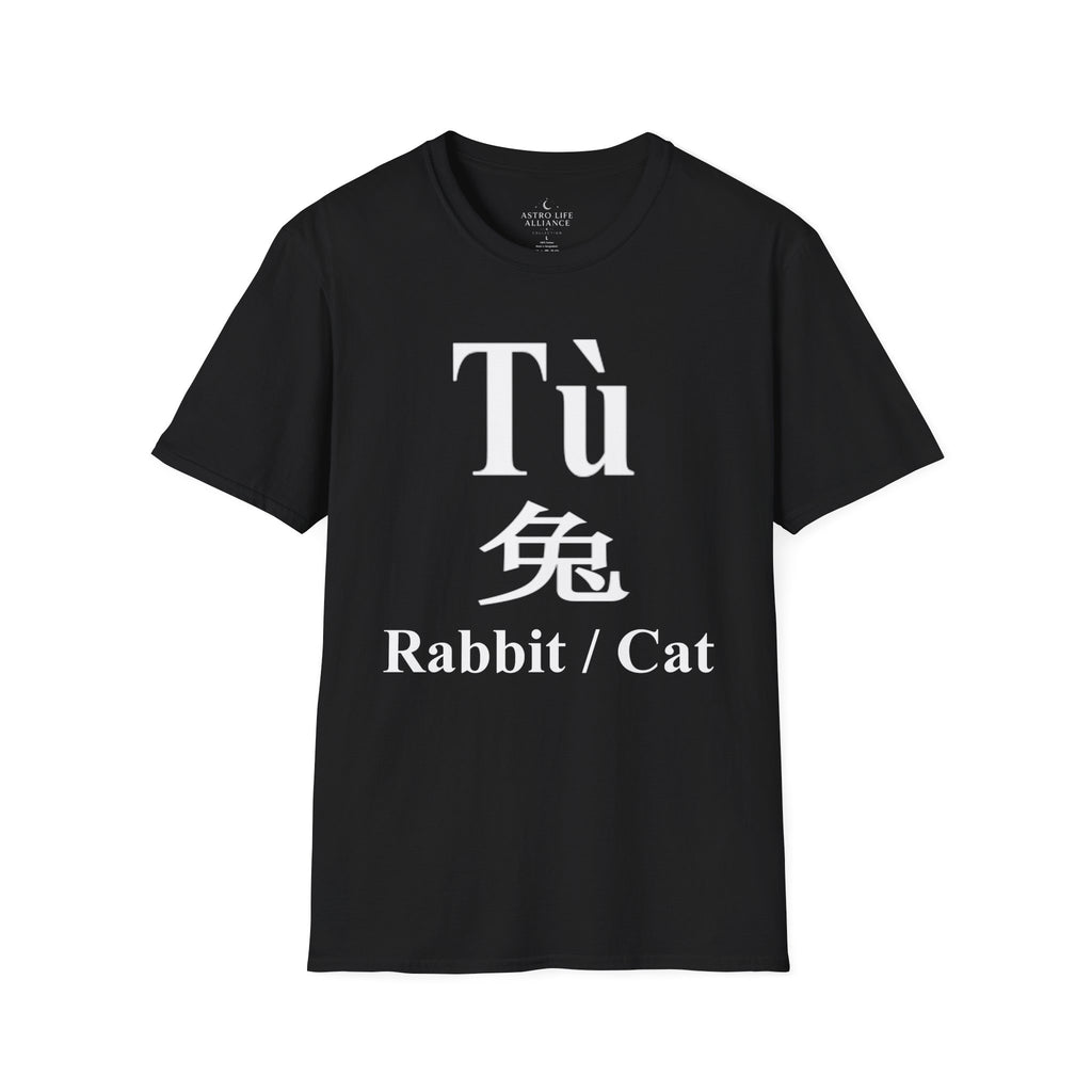04 Rabbit — Typography Tee — Dark Colors — English