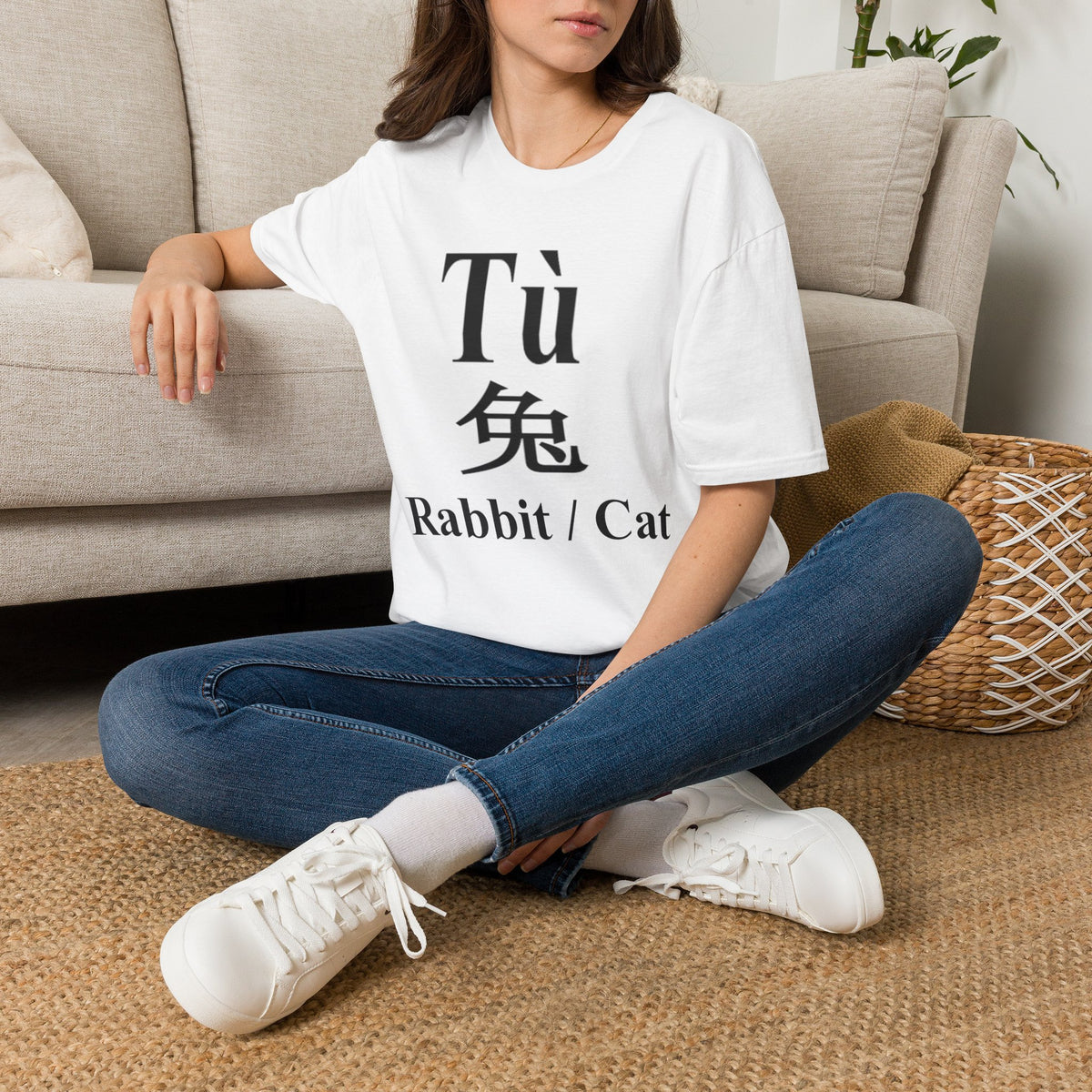 04 Rabbit — Typography Tee — Light Colors — English