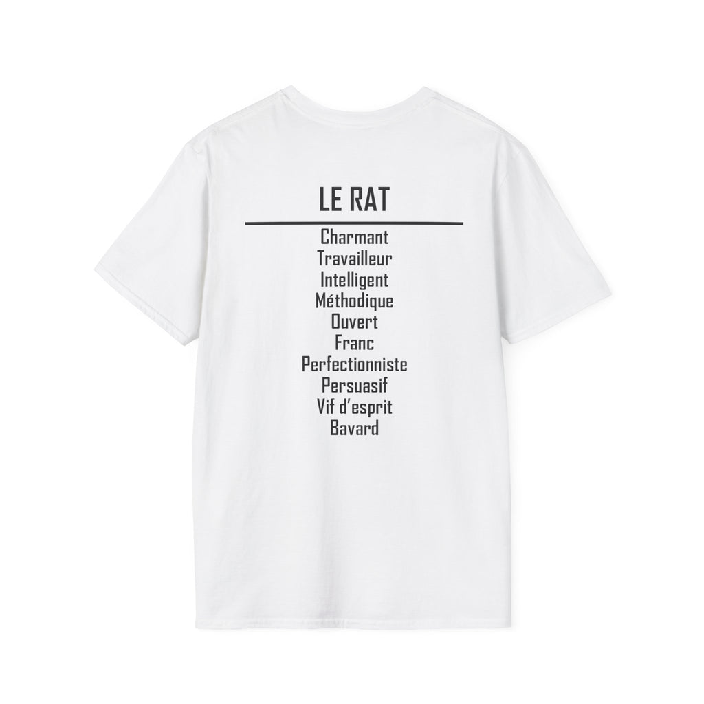 01 Rat — T-shirt Typographique — Couleurs Claires — Français