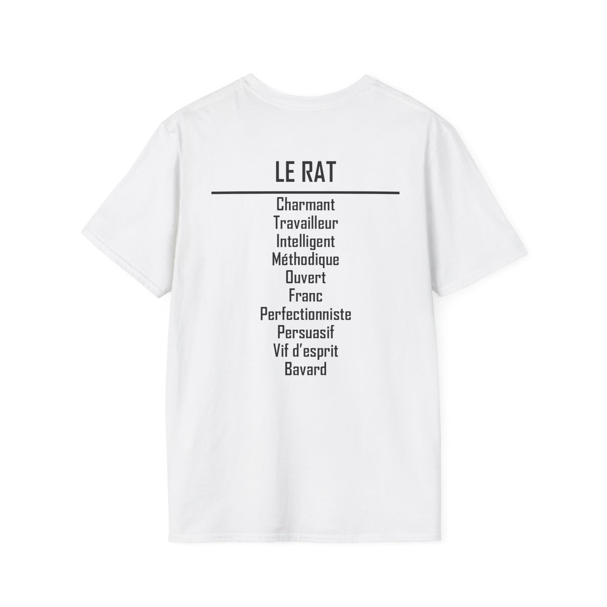 01 Rat — T-shirt Typographique — Couleurs Claires — Français