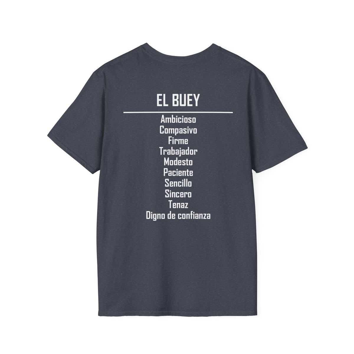 02 Buey — Camiseta Tipográfica — Colores Oscuros — Español