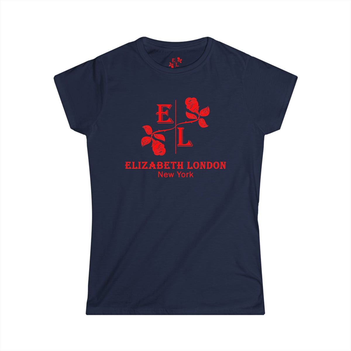 Elizabeth London™ Iconic Signature Rose Women’s Tee – Deep Garden