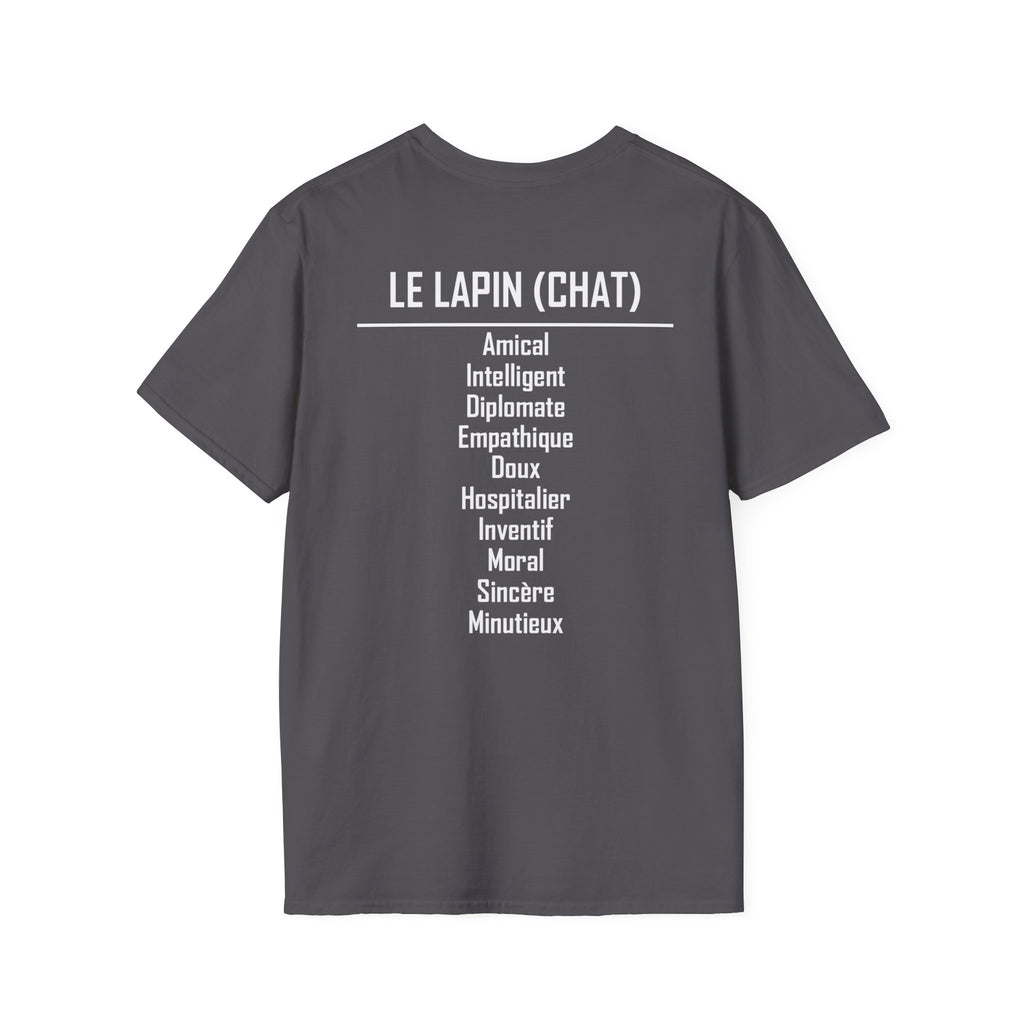 04 Lapin (Chat) — T-shirt Typographique — Couleurs Foncées — Français