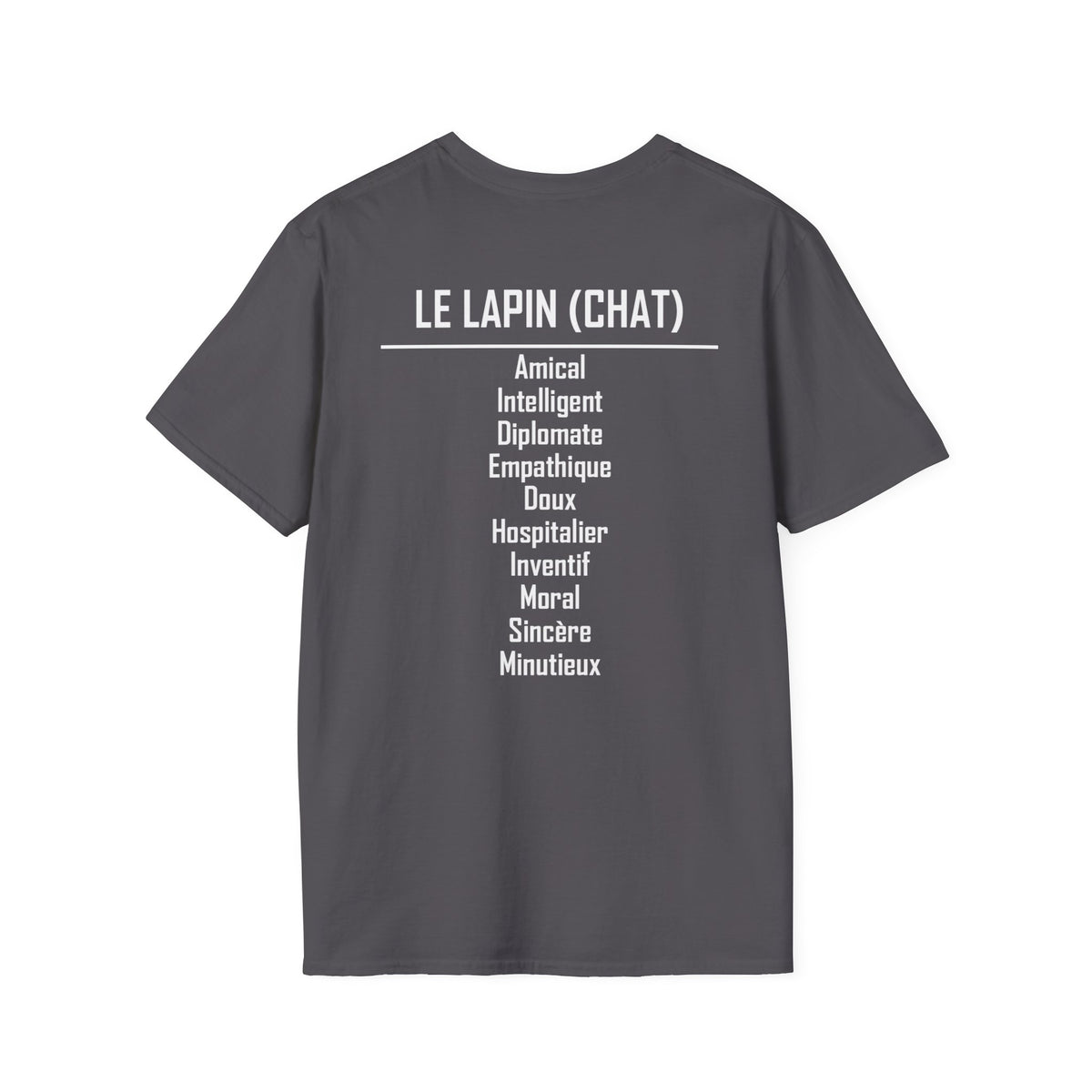 04 Lapin (Chat) — T-shirt Typographique — Couleurs Foncées — Français