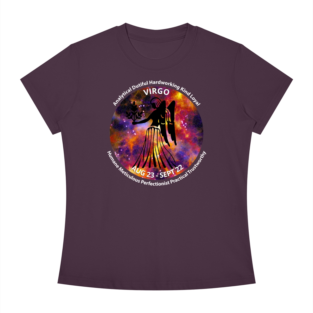 Virgo Full-Color Zodiac Slim-Fit Women’s Tee – Dark Shades