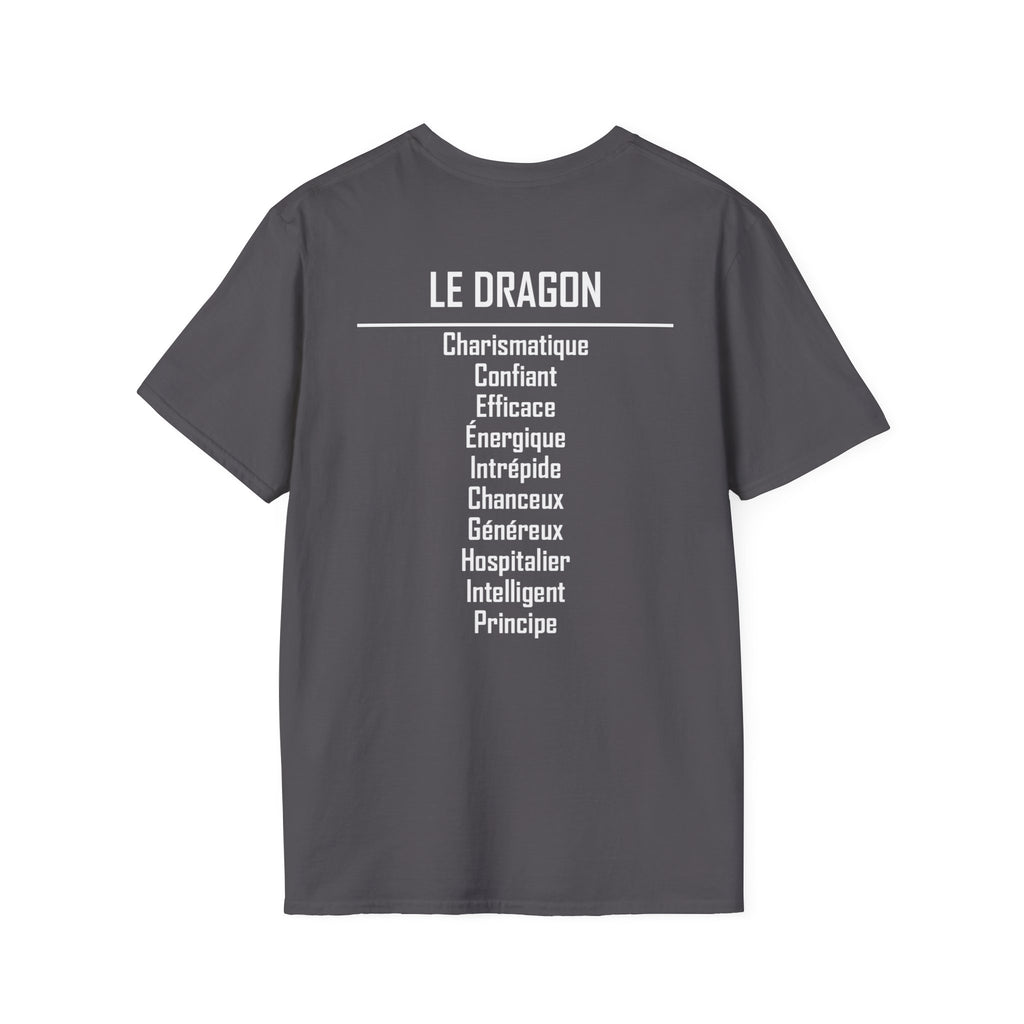 05 Dragon — T-shirt Typographique — Couleurs Foncées — Français