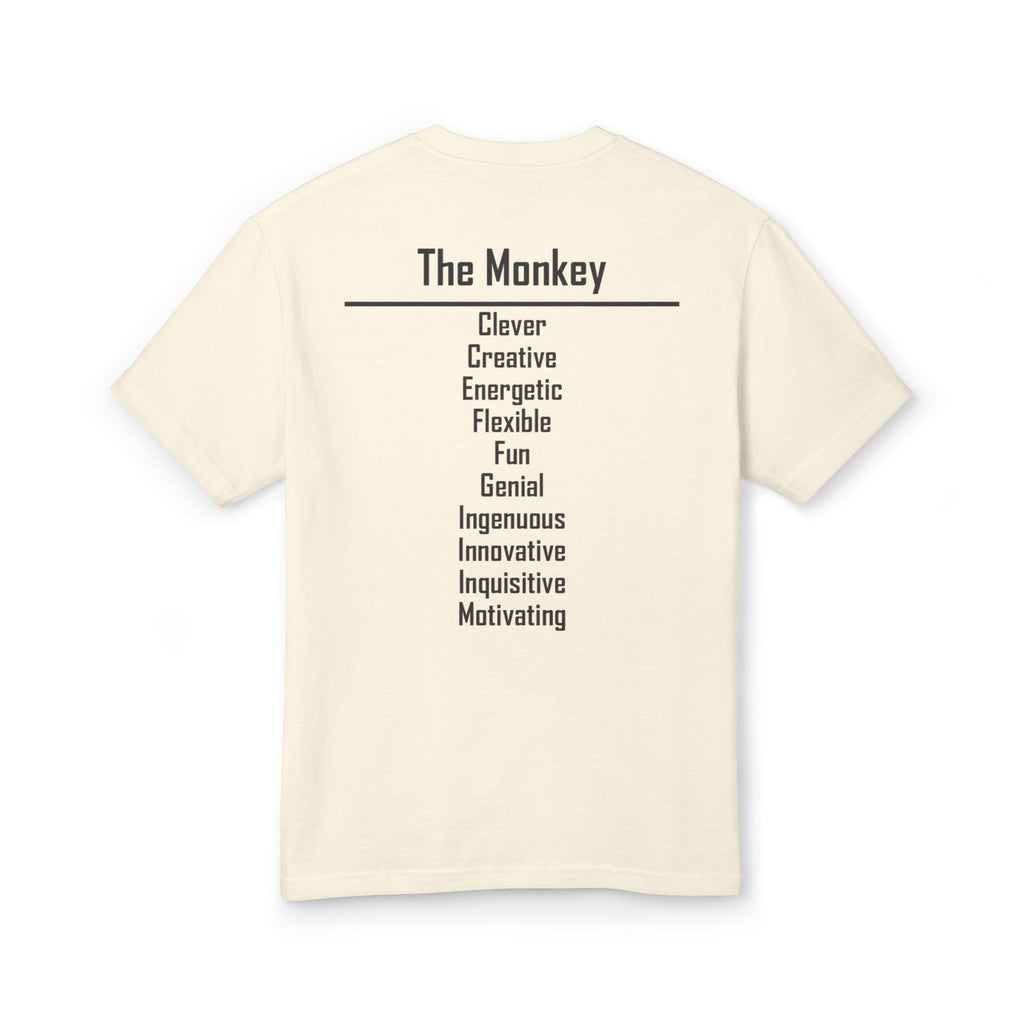 09 Monkey — Illustrated Tee — Faded Cream — English