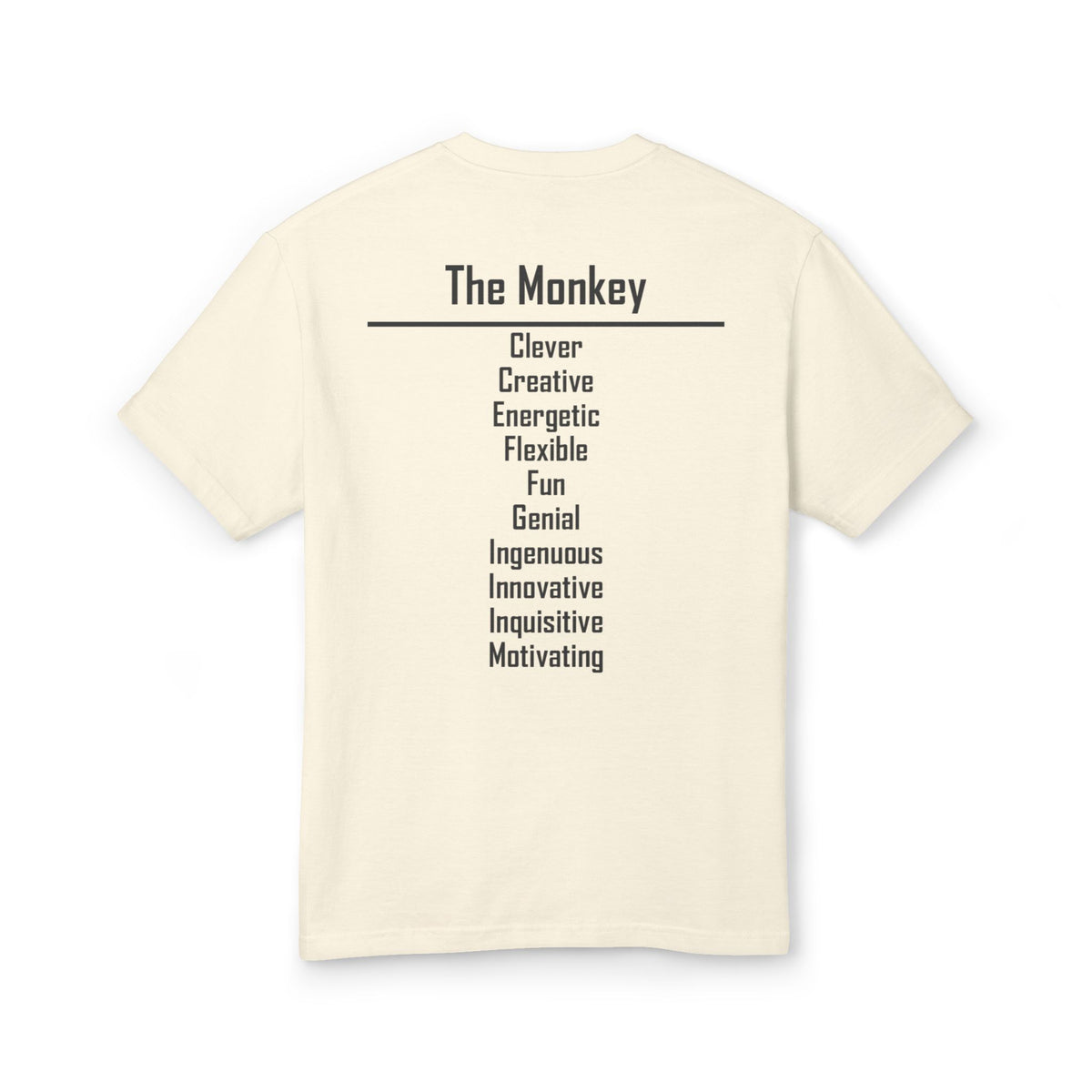 09 Monkey — Illustrated Tee — Faded Cream — English