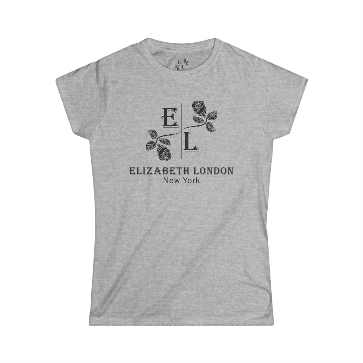 Elizabeth London™ Iconic Signature Rose Women’s Tee – Soft Grace