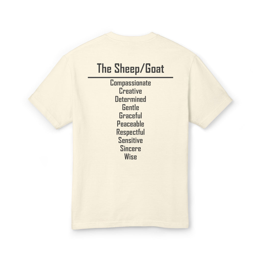 08 Sheep/Goat — Illustrated Tee — Faded Cream — English