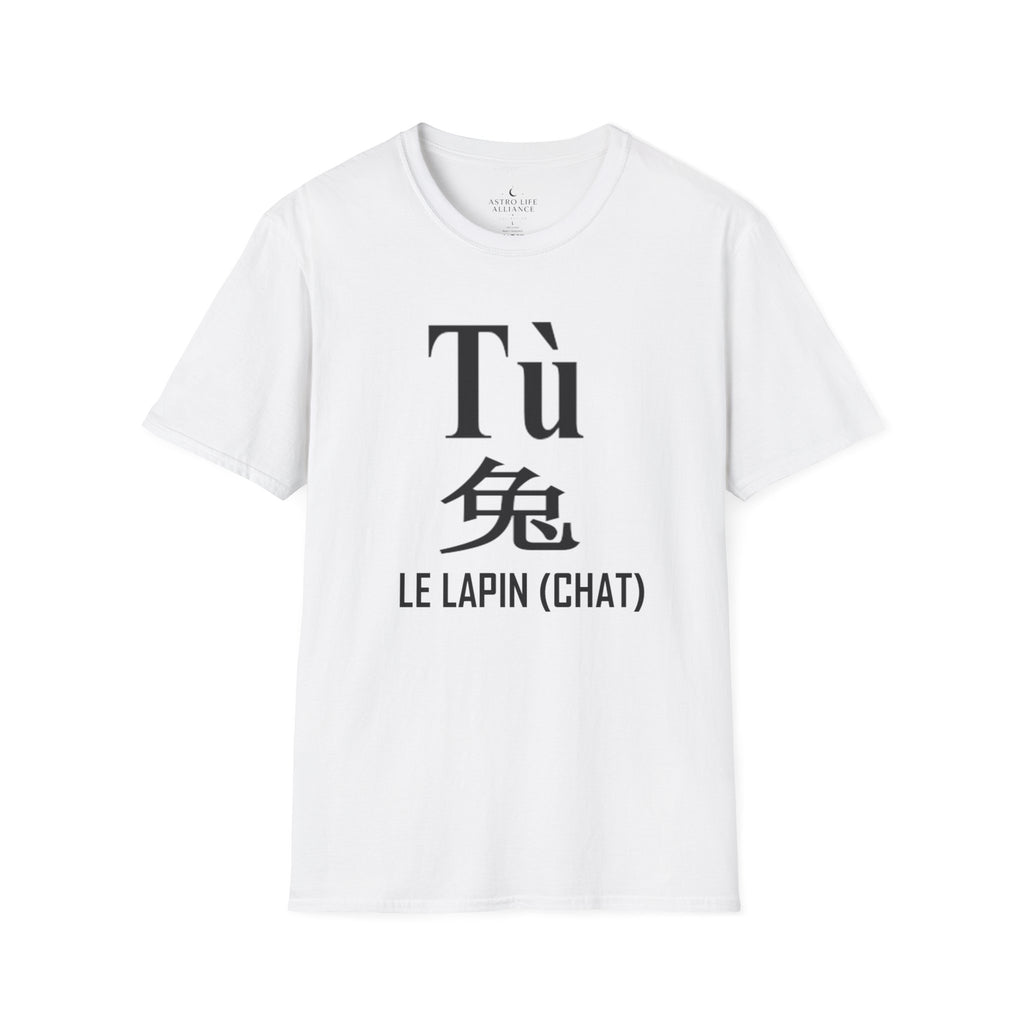 04 Lapin (Chat) — T-shirt Typographique — Couleurs Claires — Français