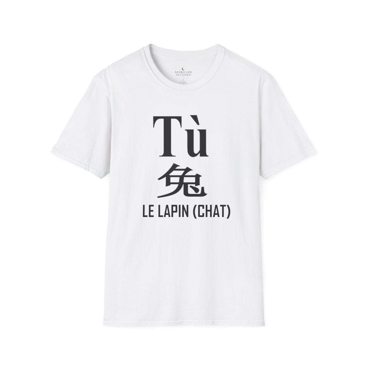 04 Lapin (Chat) — T-shirt Typographique — Couleurs Claires — Français