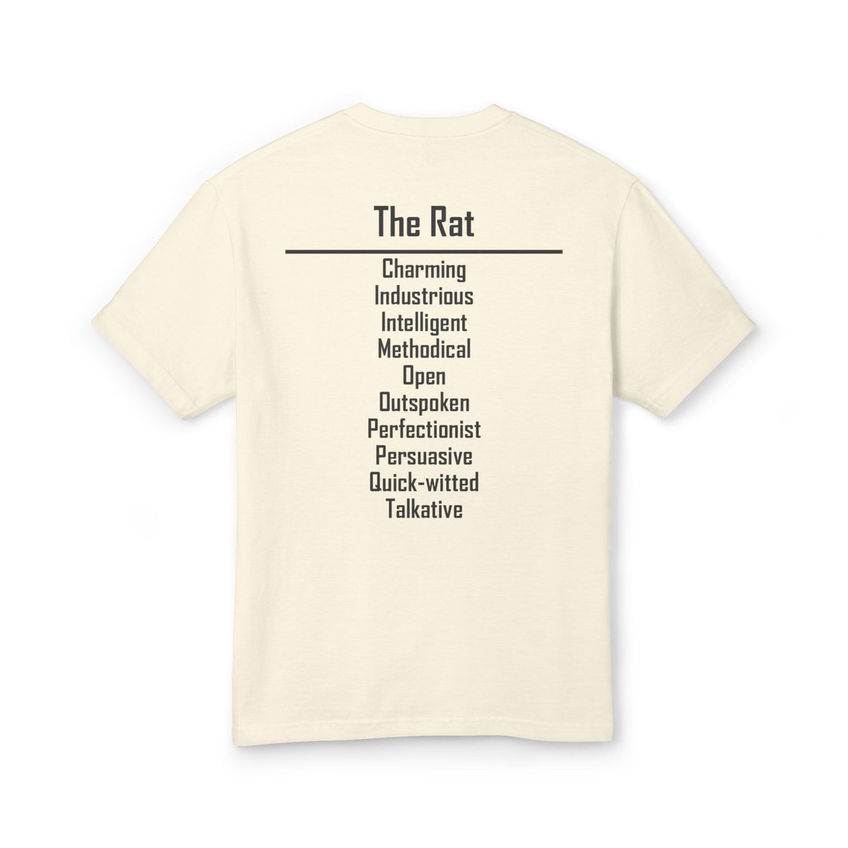 01 Rat — Illustrated Tee — Faded Cream — English