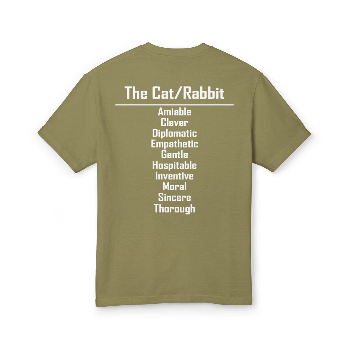 04 Cat — Illustrated Tee — Faded Army — English