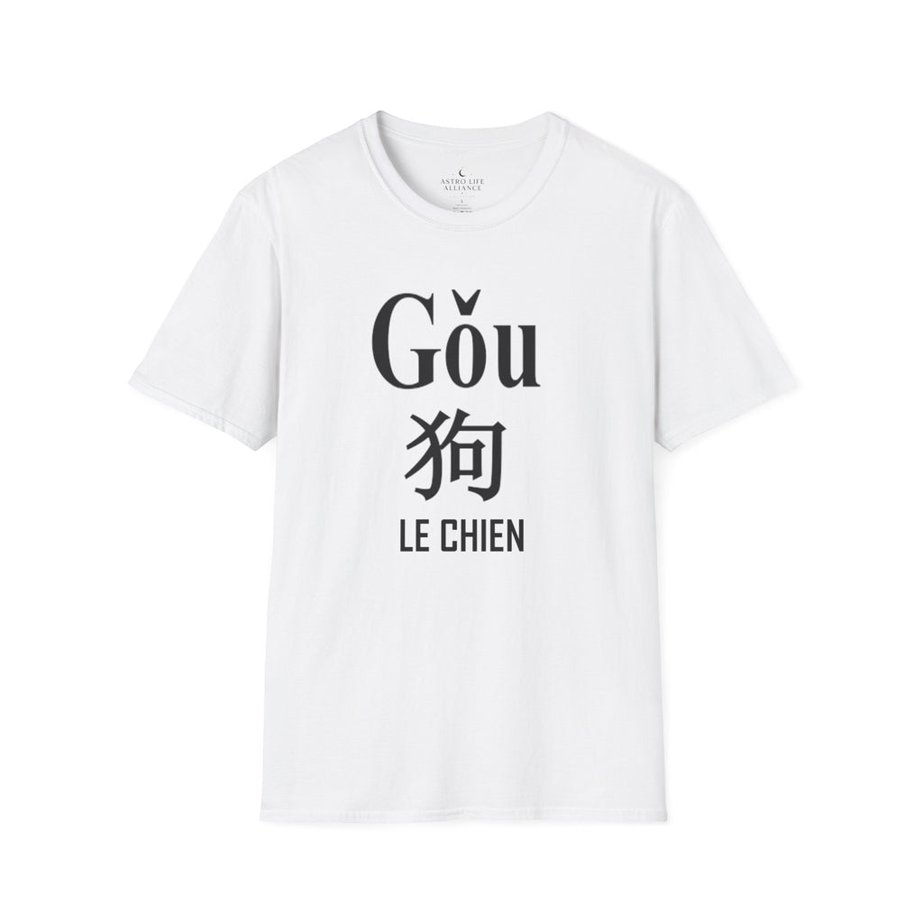 11 Chien — T-shirt Typographique — Couleurs Claires — Français