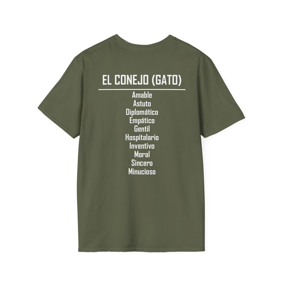 04 Conejo (Gato) — Camiseta Tipográfica — Colores Oscuros — Español