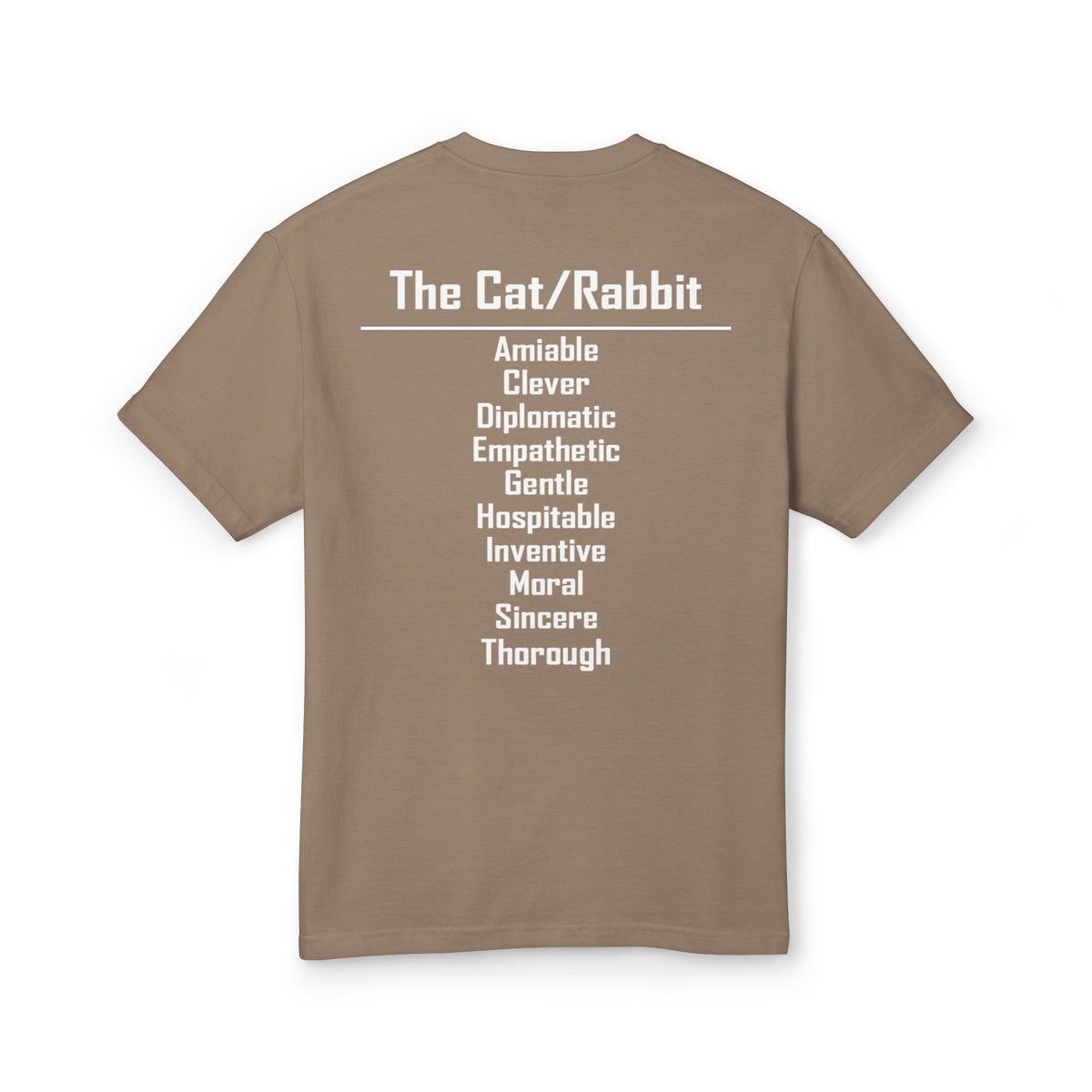 04 Cat — Illustrated Tee — Faded Brown — English
