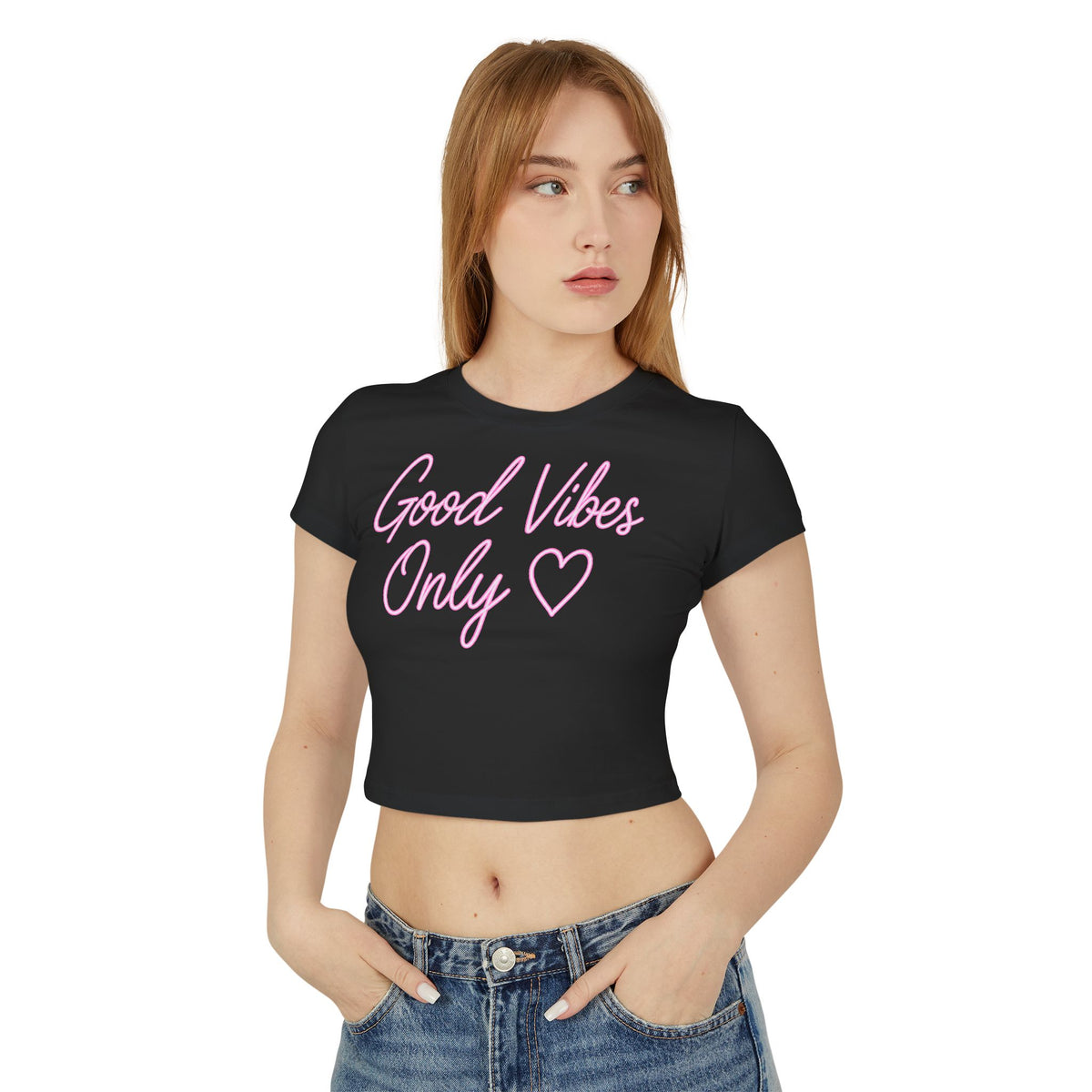 Good Vibes Only Pink Organic Cotton Baby Tee