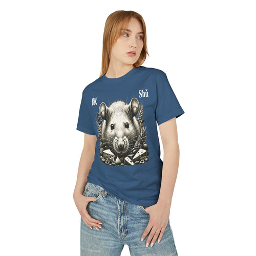01 Rat — T-shirt Illustré — Couleurs Foncées — Français