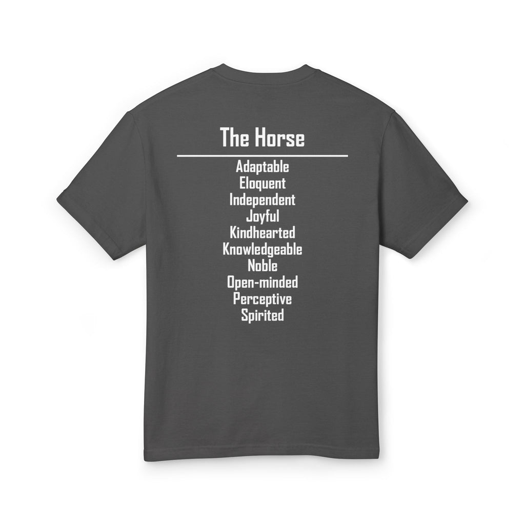 07 Horse — Illustrated Tee — Faded Black — English