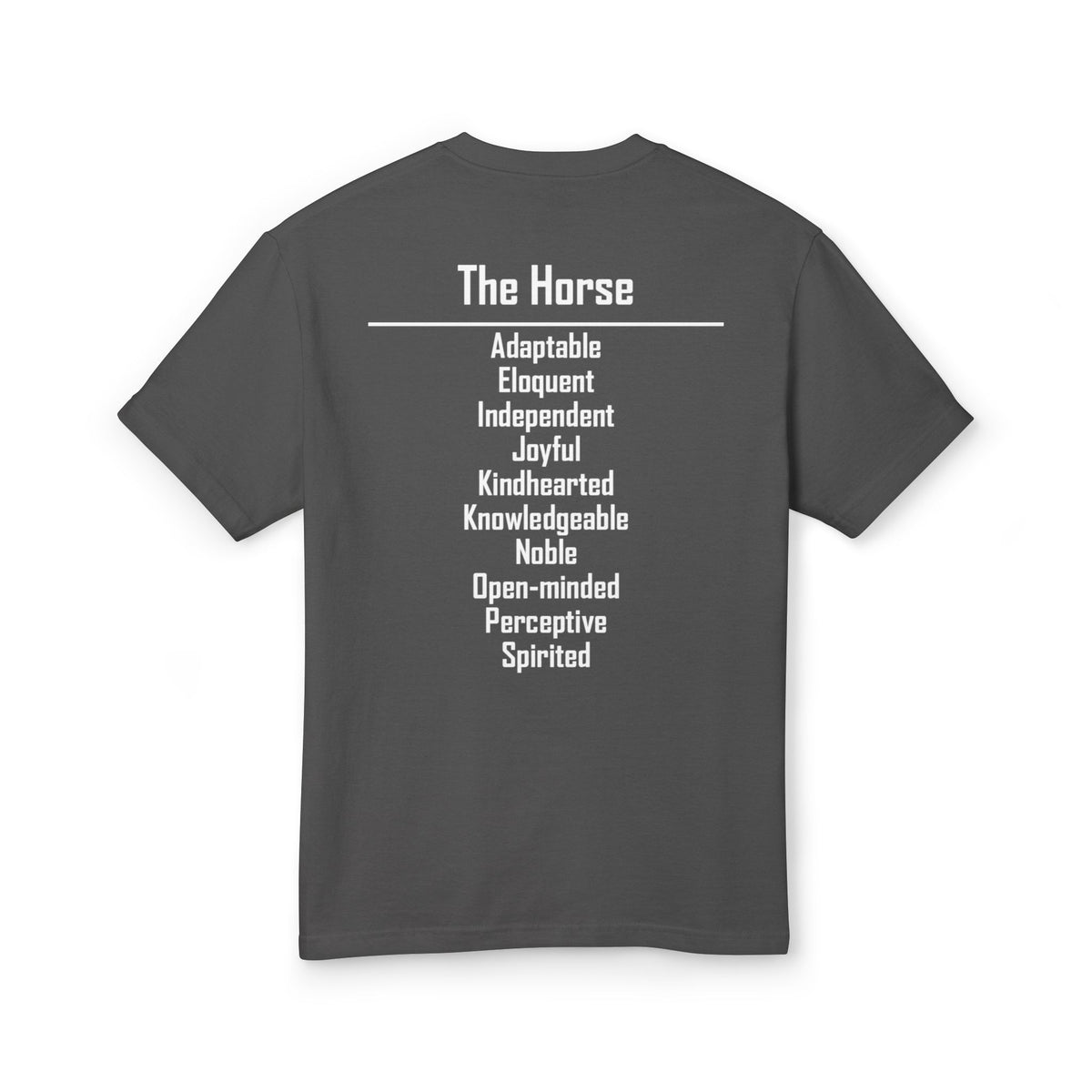 07 Horse — Illustrated Tee — Faded Black — English