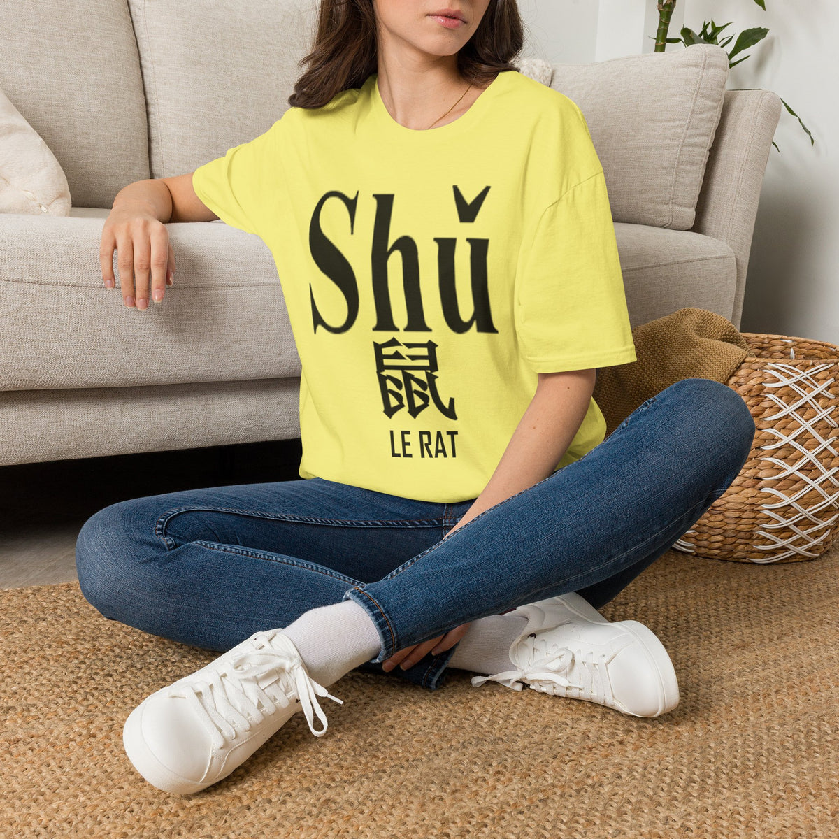 01 Rat — T-shirt Typographique — Couleurs Claires — Français
