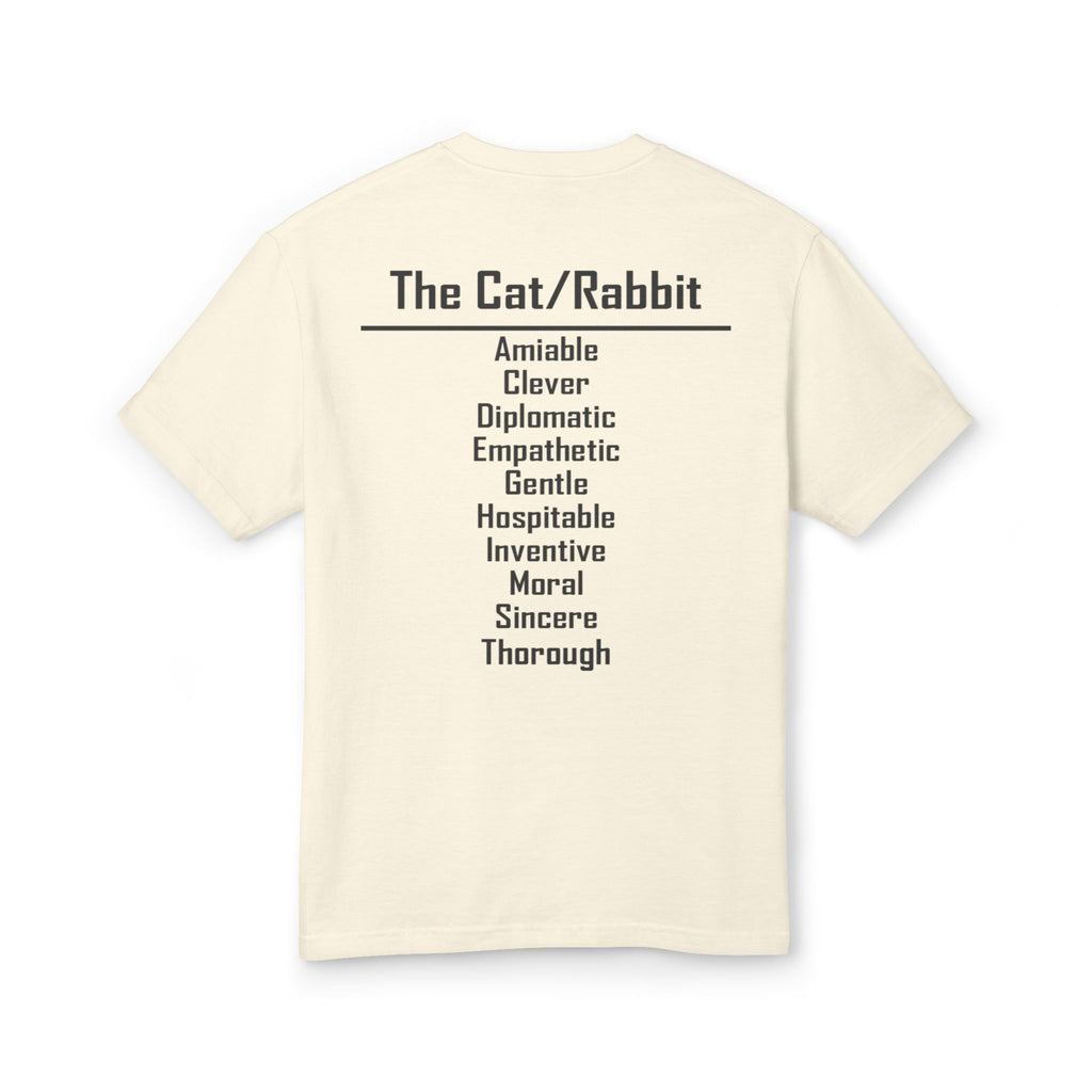 04 Cat — Illustrated Tee — Faded Cream — English