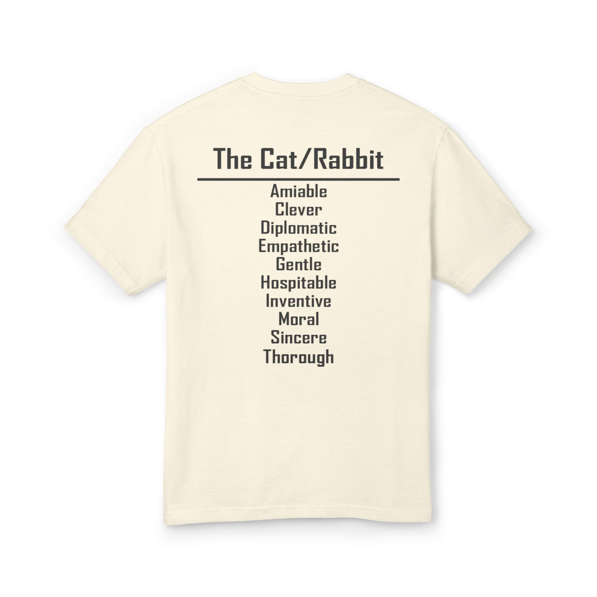 04 Cat — Illustrated Tee — Faded Cream — English