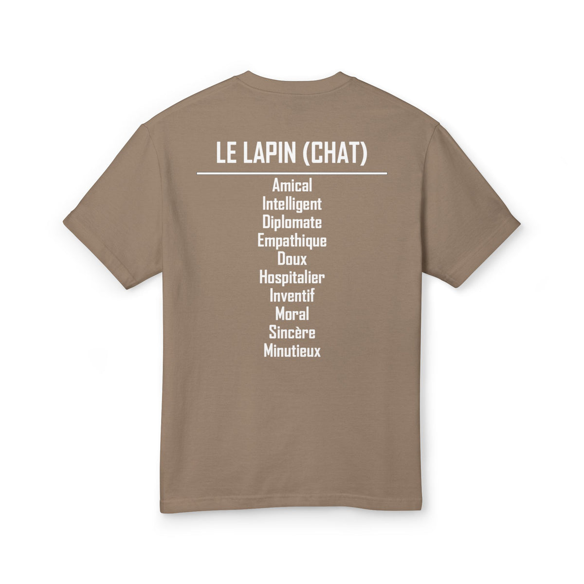 04 Lapin — T-shirt Illustré — Couleurs Foncées — Français