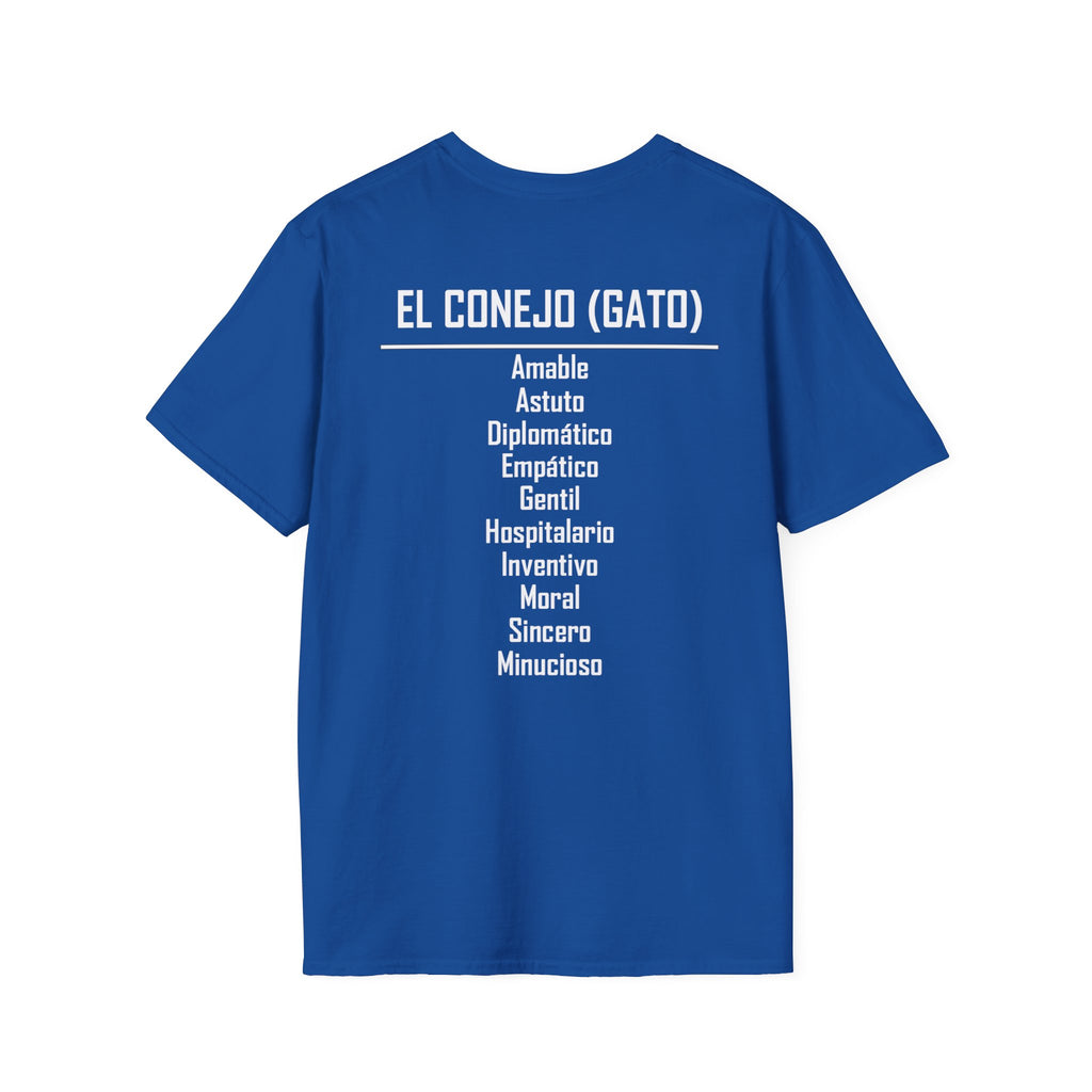 04 Conejo (Gato) — Camiseta Tipográfica — Colores Oscuros — Español