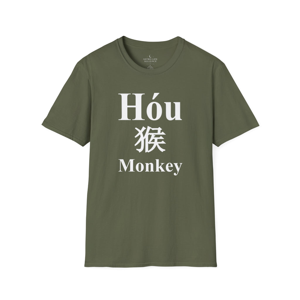 09 Monkey — Typography Tee — Dark Colors — English