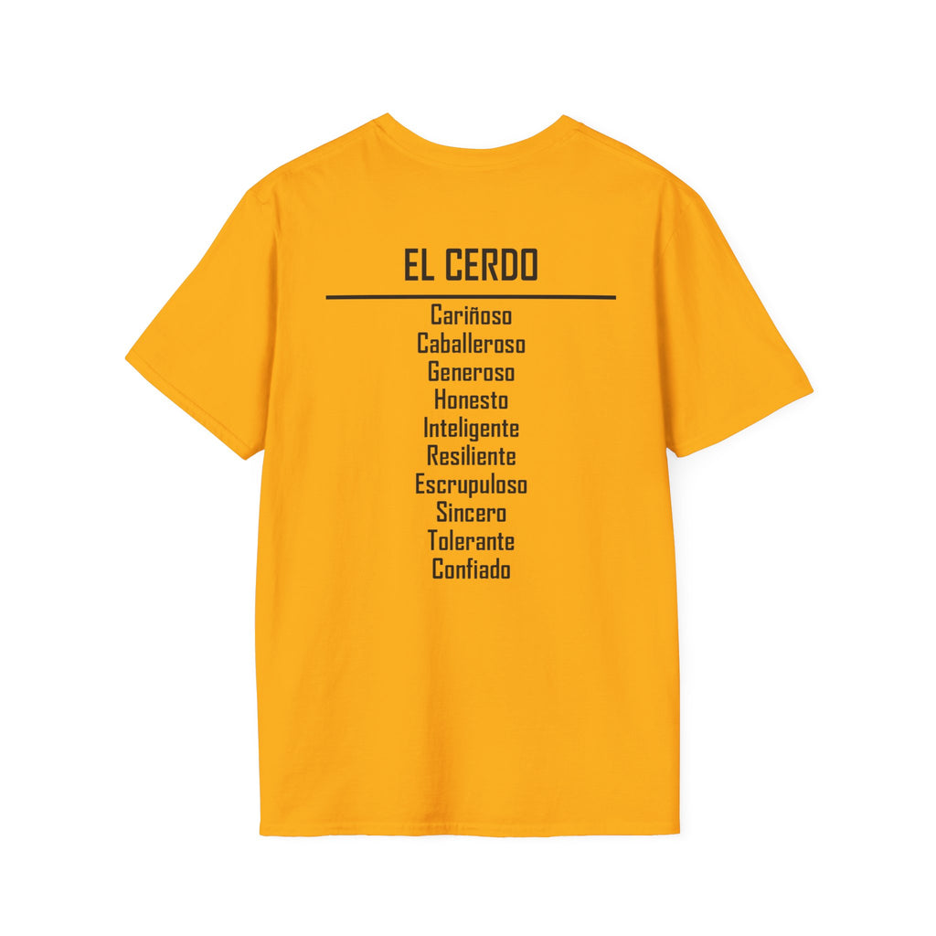 12 Cerdo — Camiseta Tipográfica — Colores Claros — Español