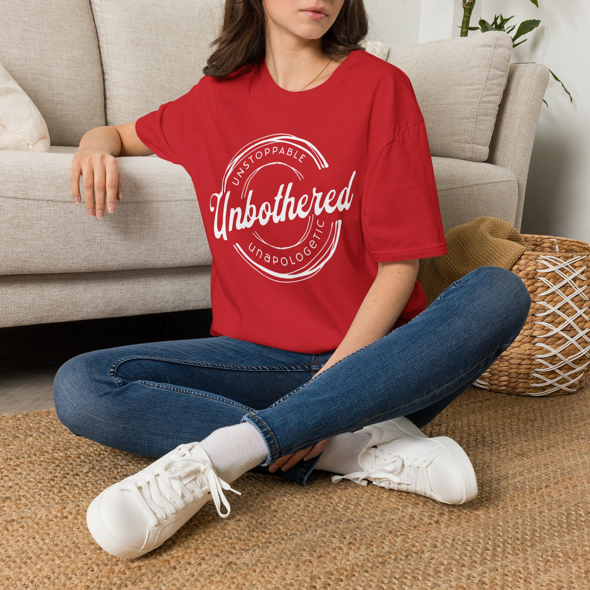 Unbothered Statement Unisex Softstyle Tee – Rich Statement Colors