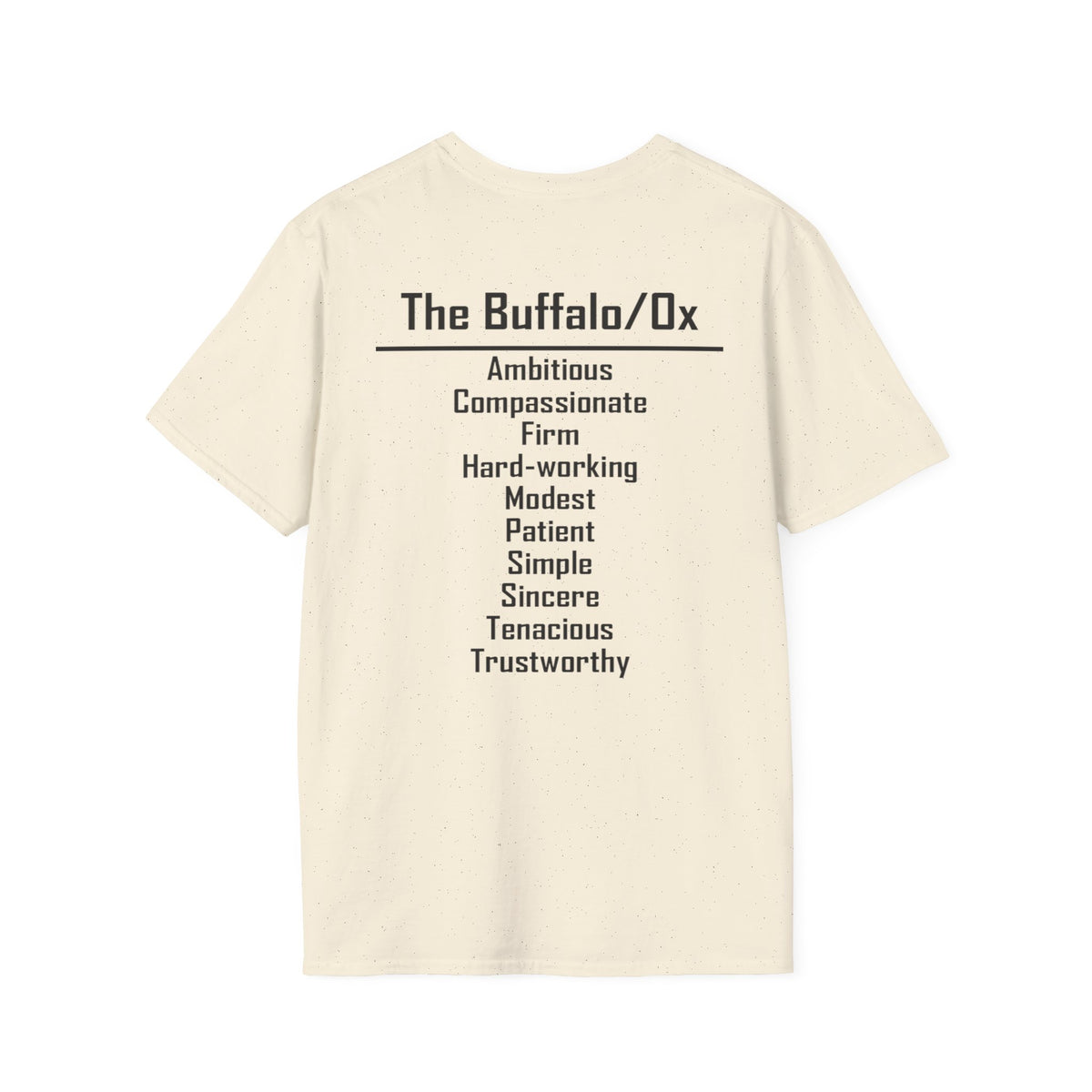 02 Buffalo/Ox — Typography Tee — Light Colors — English