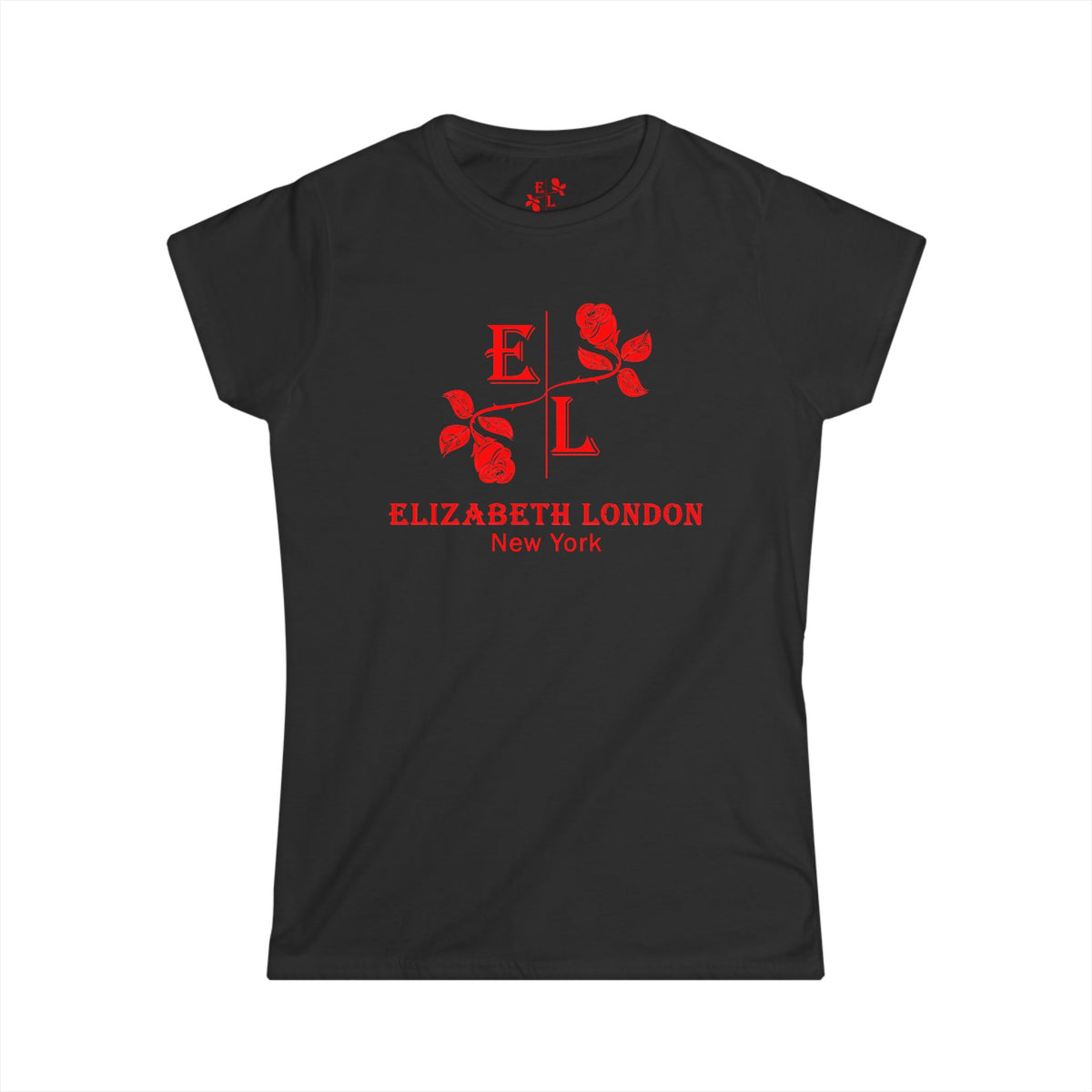 Elizabeth London™ Iconic Signature Rose Women’s Tee – Deep Garden