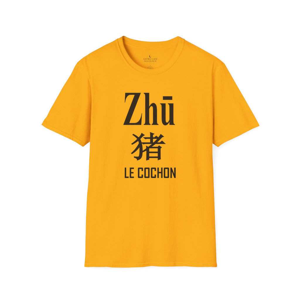 12 Cochon — T-shirt Typographique — Couleurs Claires — Français