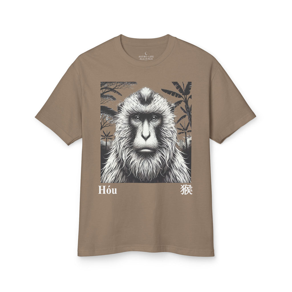 09 Singe — T-shirt Illustré — Couleurs Foncées — Français