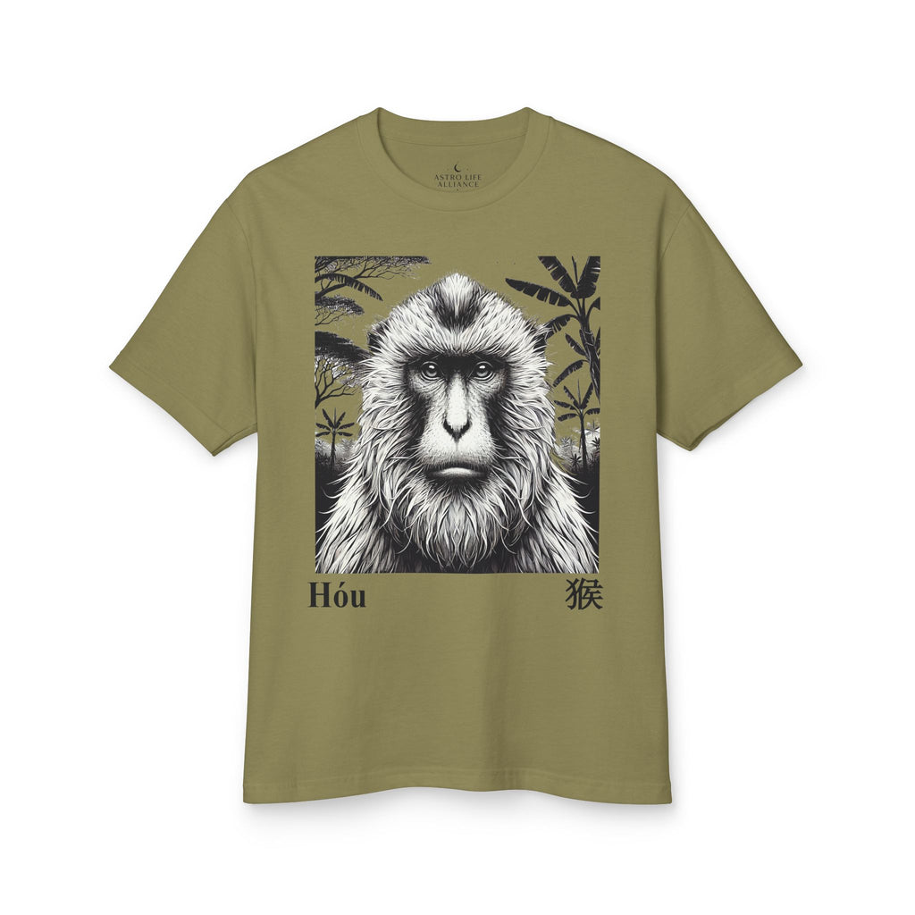 09 Monkey — Illustrated Tee — Faded Army — English