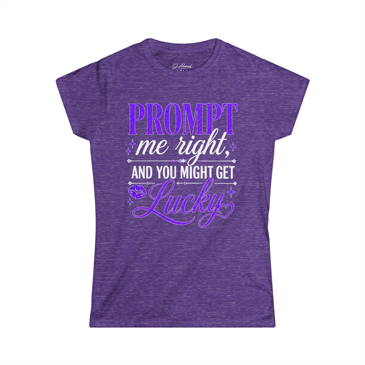 Prompt Me Right Women’s Tee – Royal Violet Edition by J. Ahmad