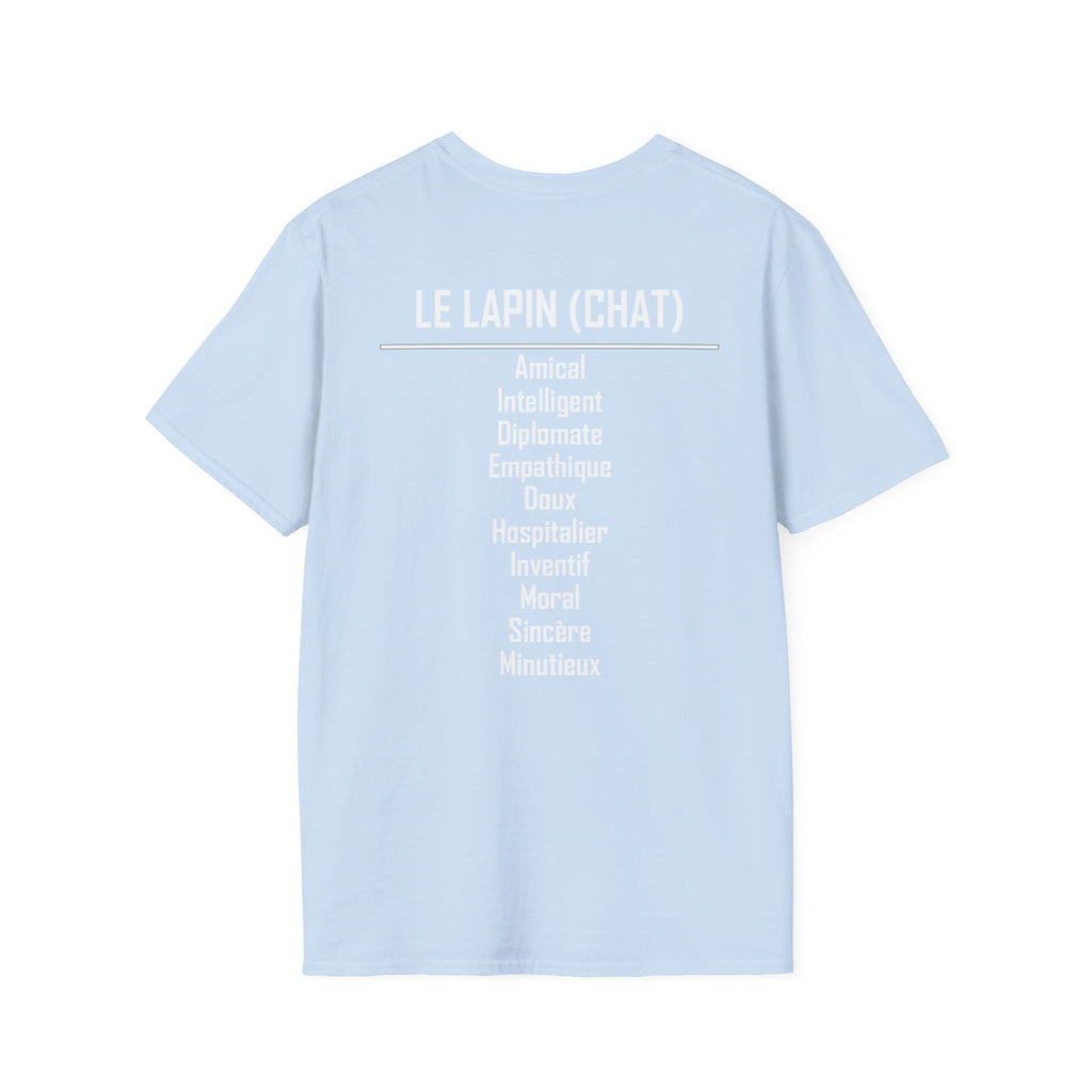 04 Lapin (Chat) — T-shirt Typographique — Couleurs Foncées — Français