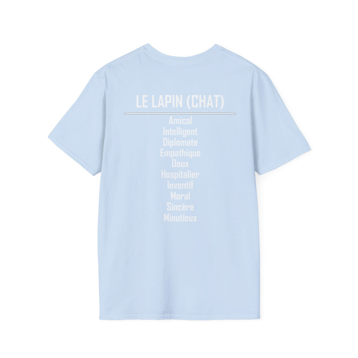 04 Lapin (Chat) — T-shirt Typographique — Couleurs Foncées — Français