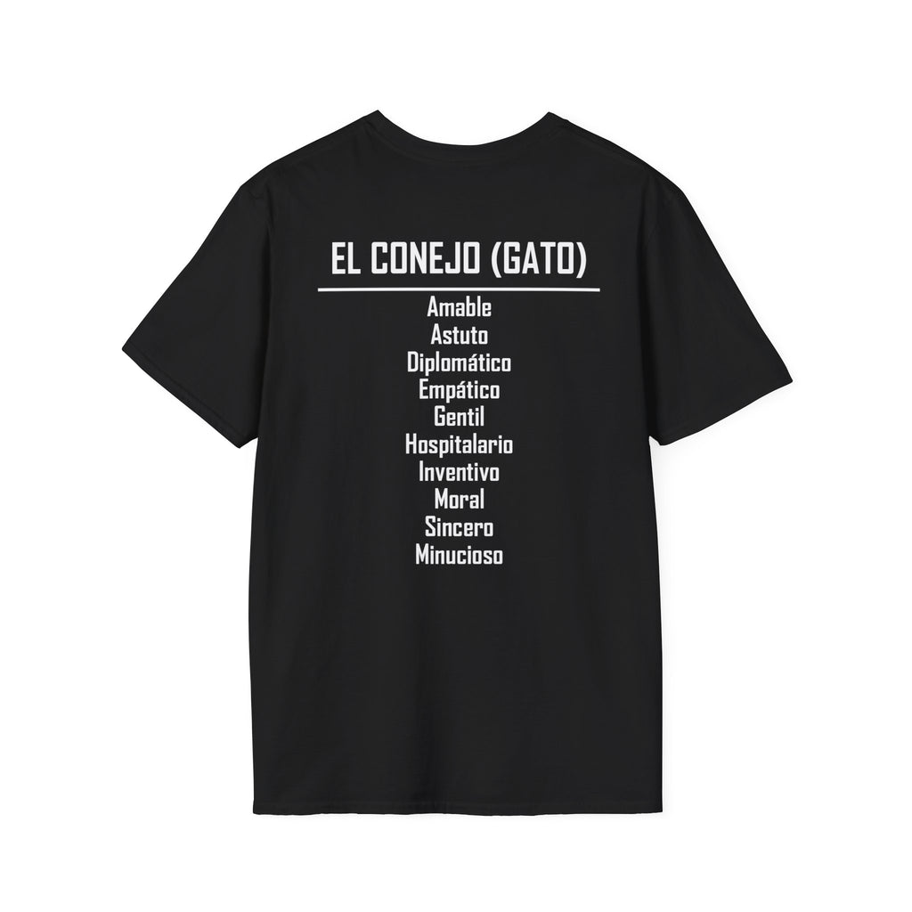 04 Conejo (Gato) — Camiseta Tipográfica — Colores Oscuros — Español
