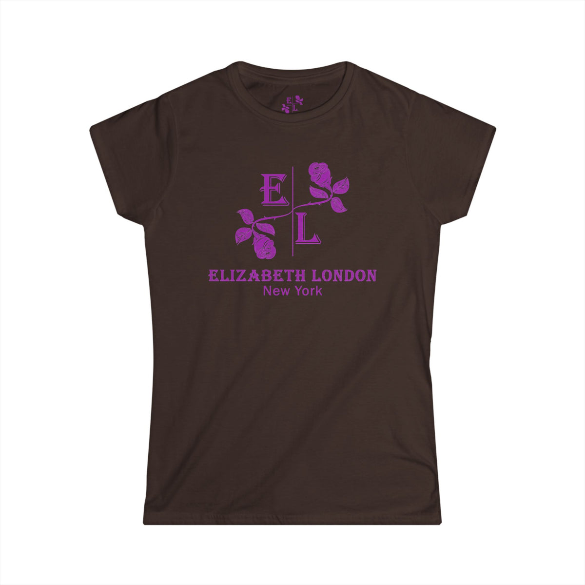 Elizabeth London™ Iconic Signature Rose Women’s Tee – Royal Rose