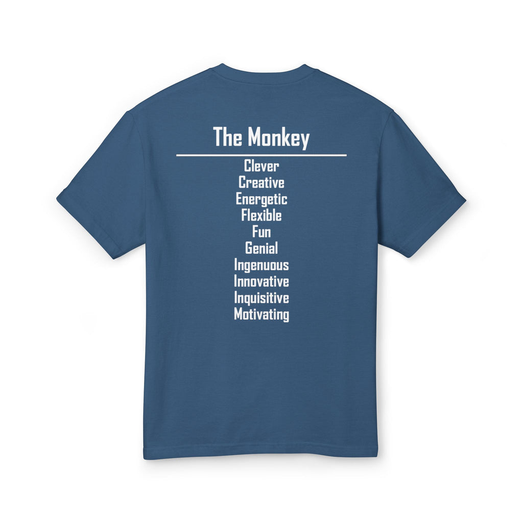 09 Monkey — Illustrated Tee — Faded Navy — English